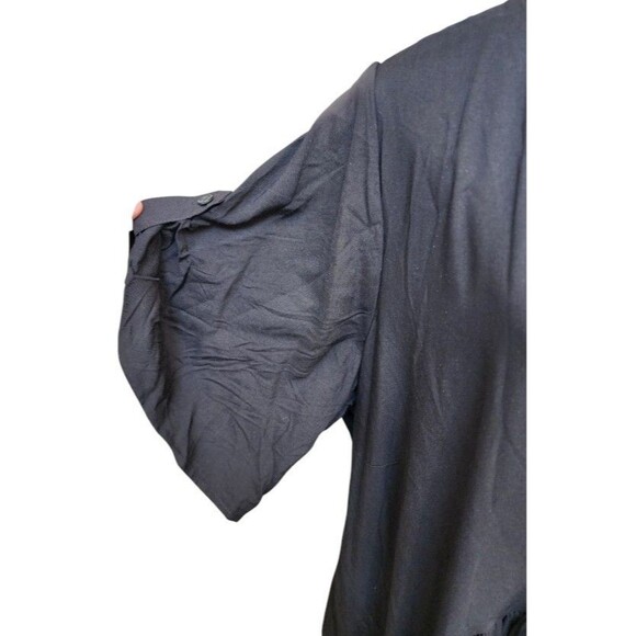 AVENUE Black Viscose Maxi Dress Size 22/24 NWT Full Flowy Ruched - Picture 4 of 11